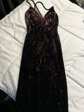 Lovely Day Velvet Slip Dress in Deep Plum